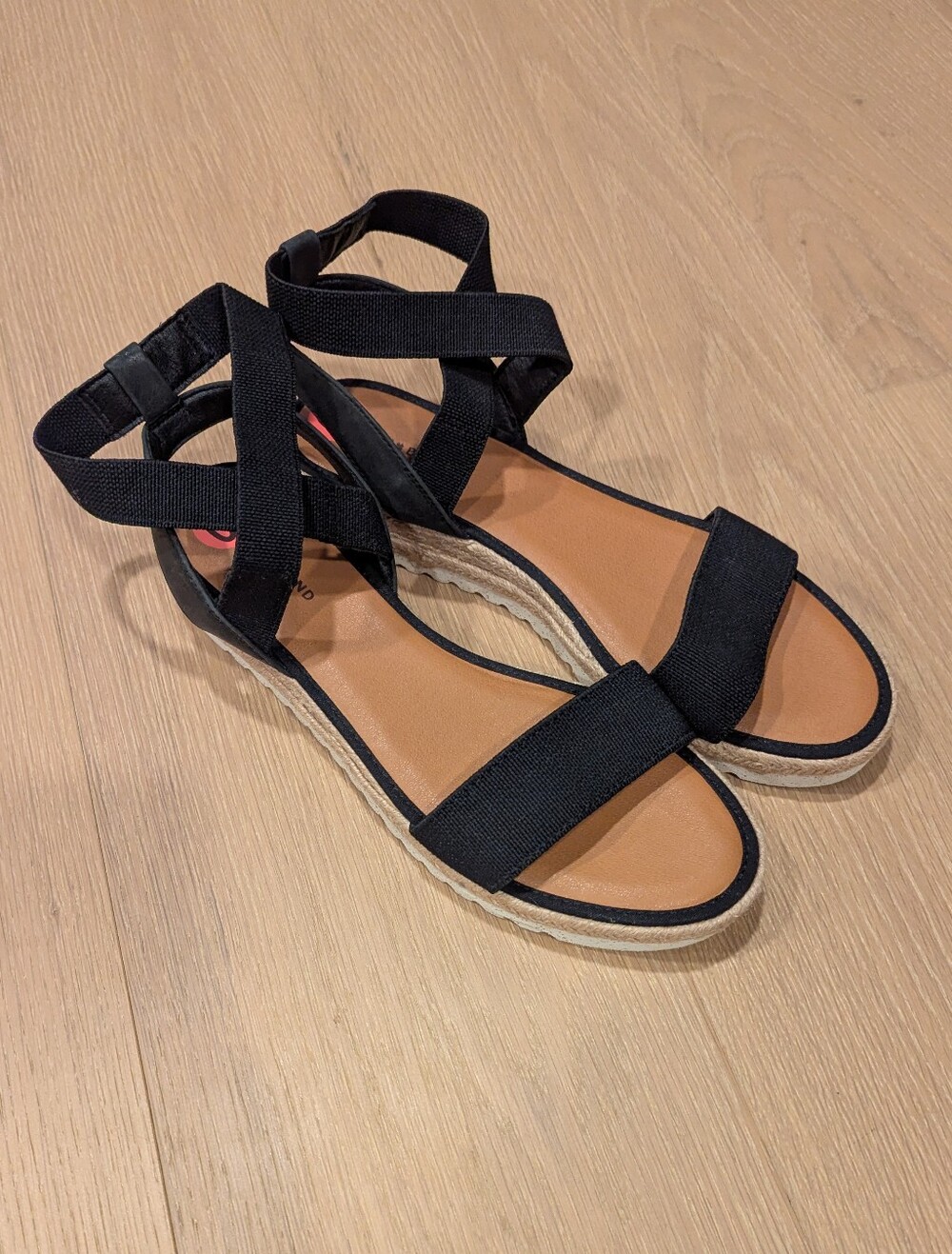 Lucky Brand Black Espadrille Wrap Sandals